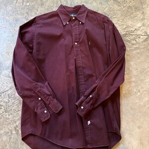 Ralph Lauren Men's Maroon Button-Down Shirt